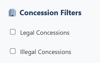 Concession and Activity Filters Example